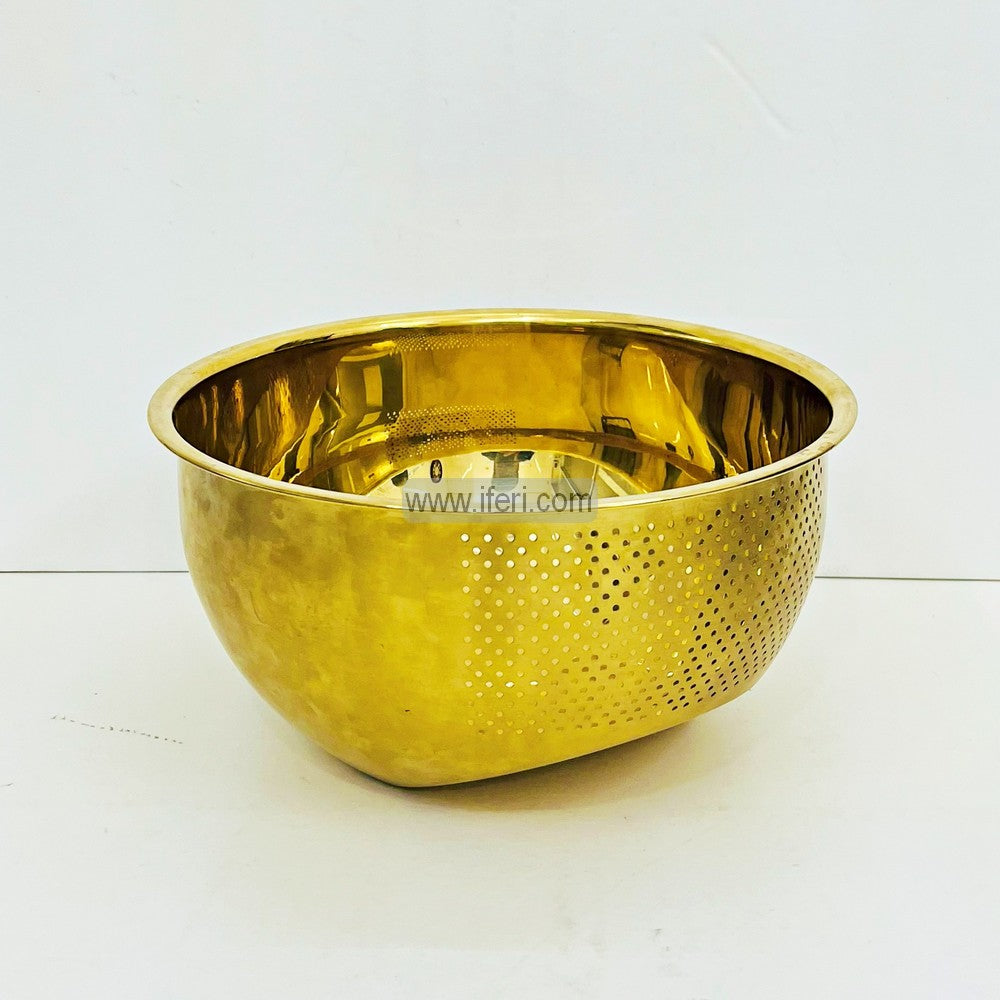 10 Inch Vegetable, Fruit Strainer Bowl, Washing Bowl, Stainless Steel Rinsing Bowl with Side Drainers EB21455