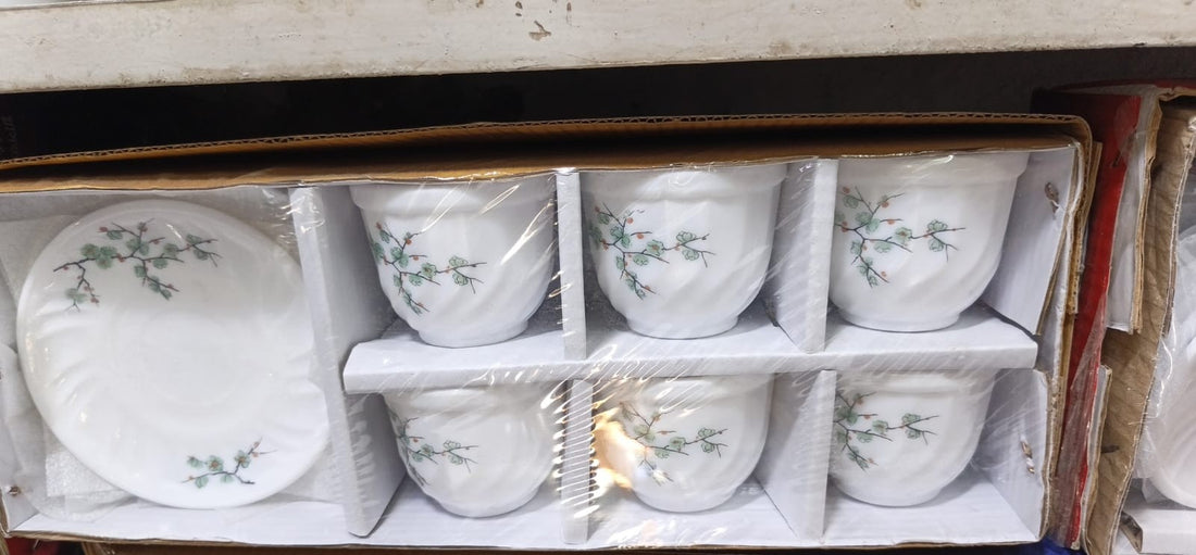 6 Pcs Pyrex Tea Cup & Saucer Set CGA0574