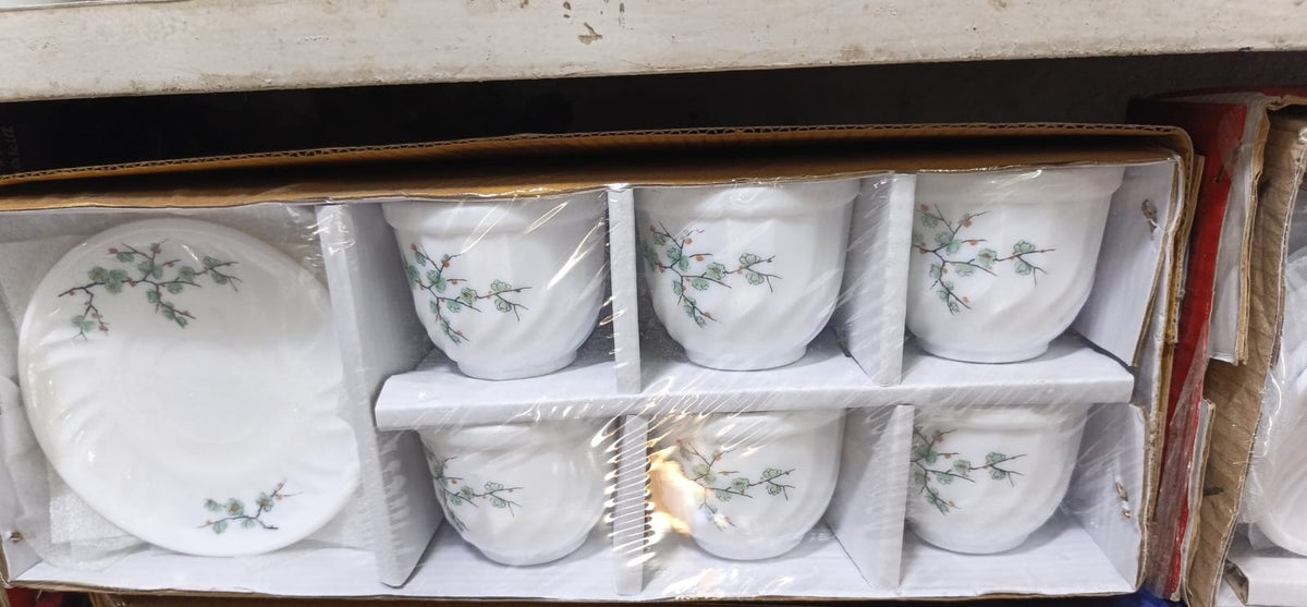 6 Pcs Pyrex Tea Cup & Saucer Set CGA0574