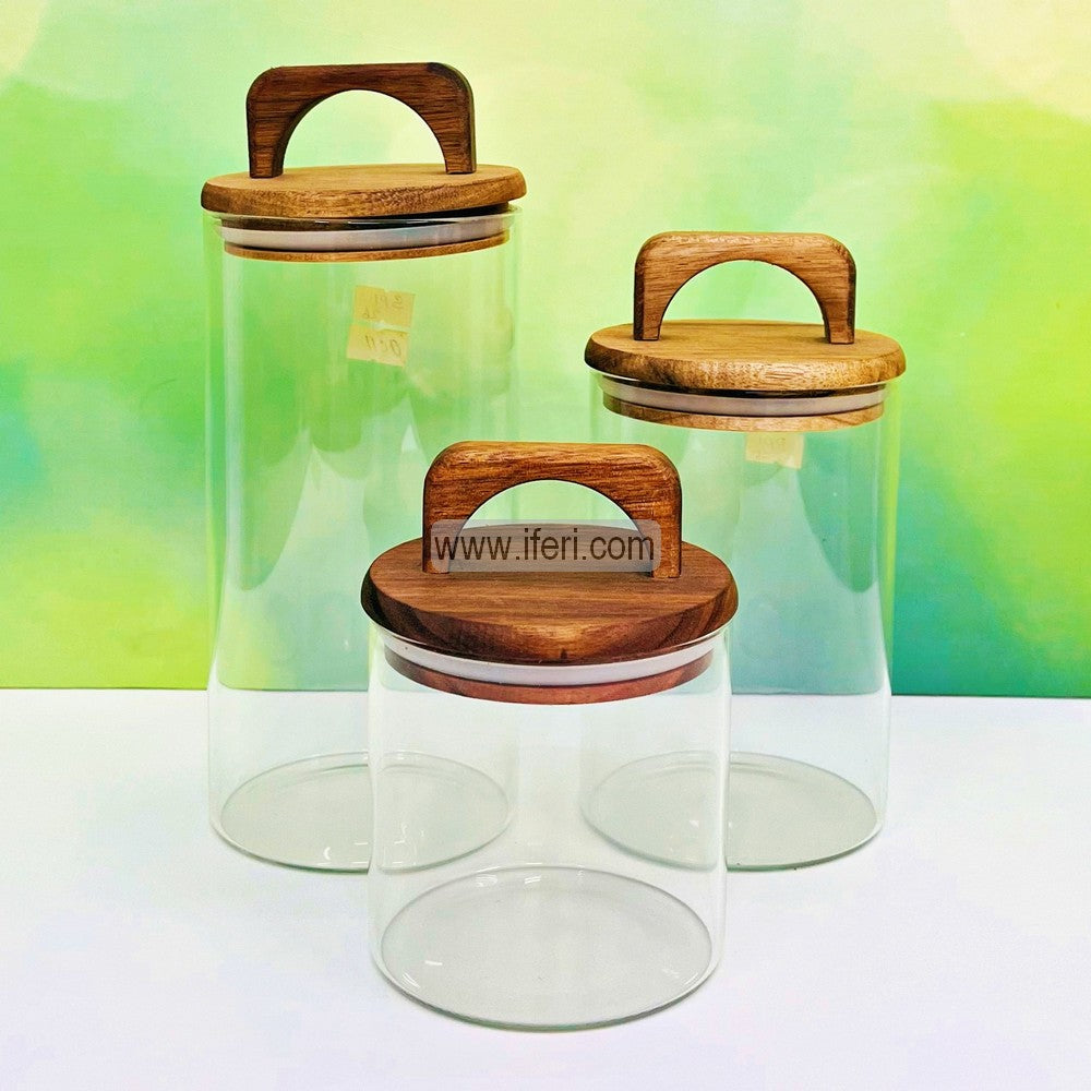 3 Pcs Airtight Glass Cookie Jar / Spice Jar ALP1936