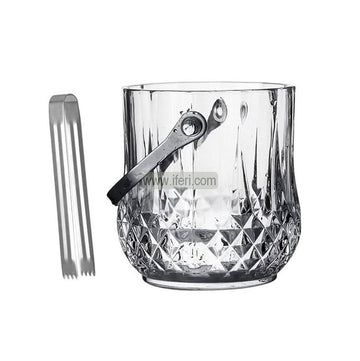 5.2 Inch Crystal Glass Ice Bucket with Tong UNQ0457