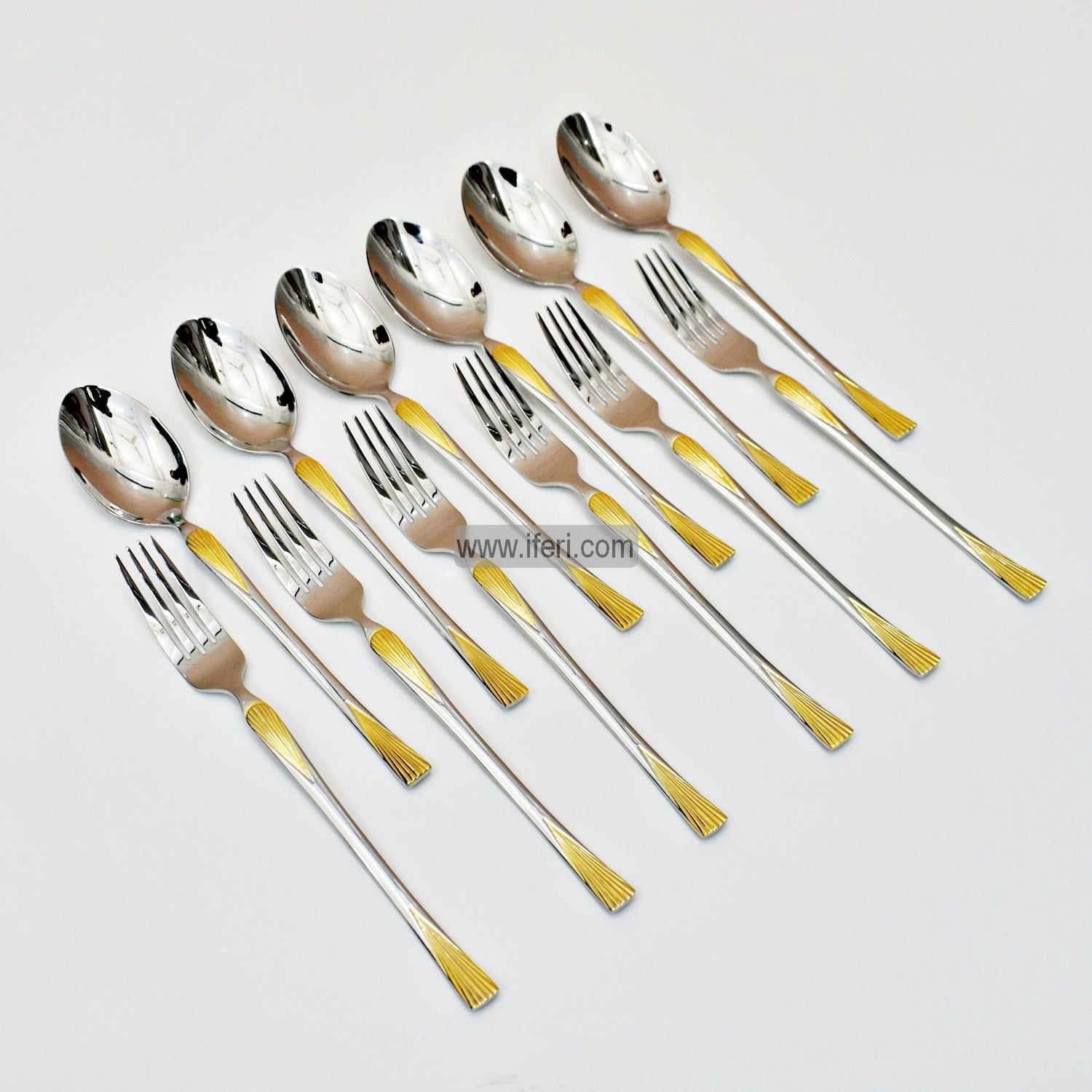 12 Pcs Stainless Steel Dinner Spoon & Fork Set TB1217