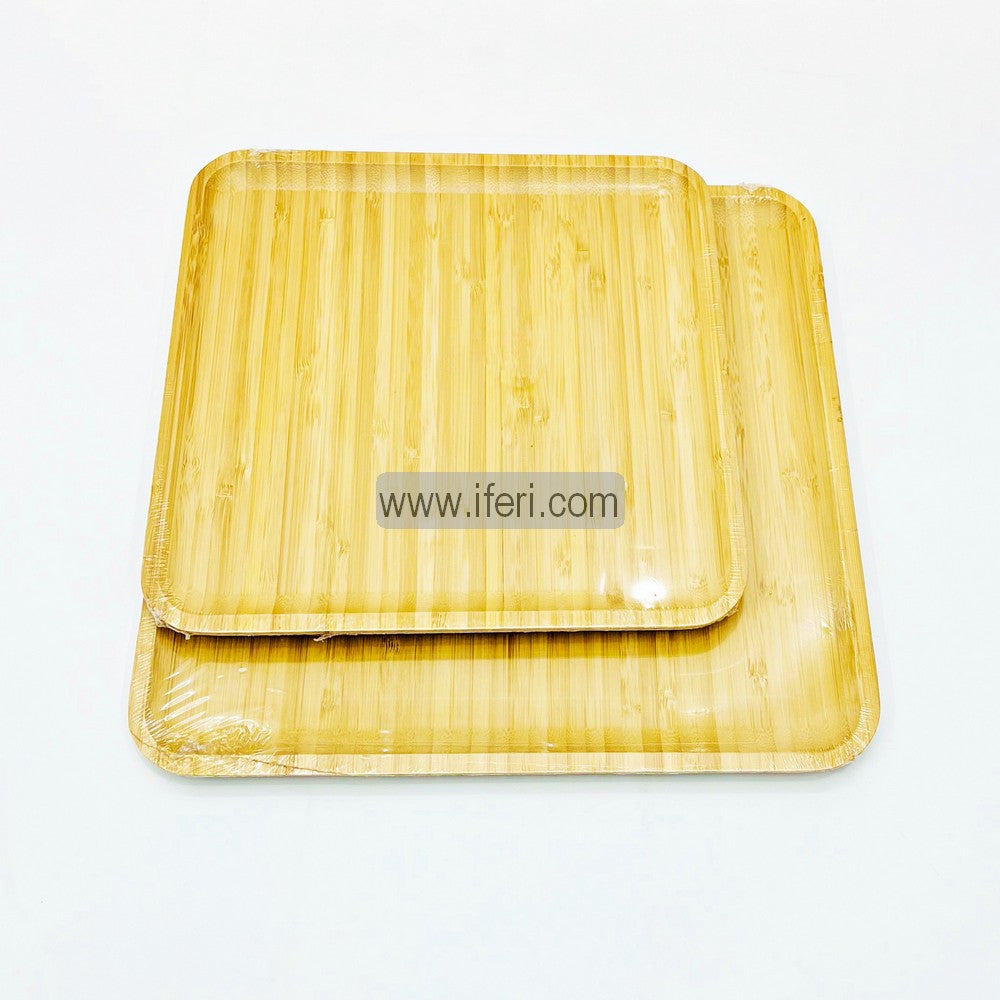 2 pcs Square Shape Restaurant Bamboo Steak Serving Board/Serving Tray FH8013