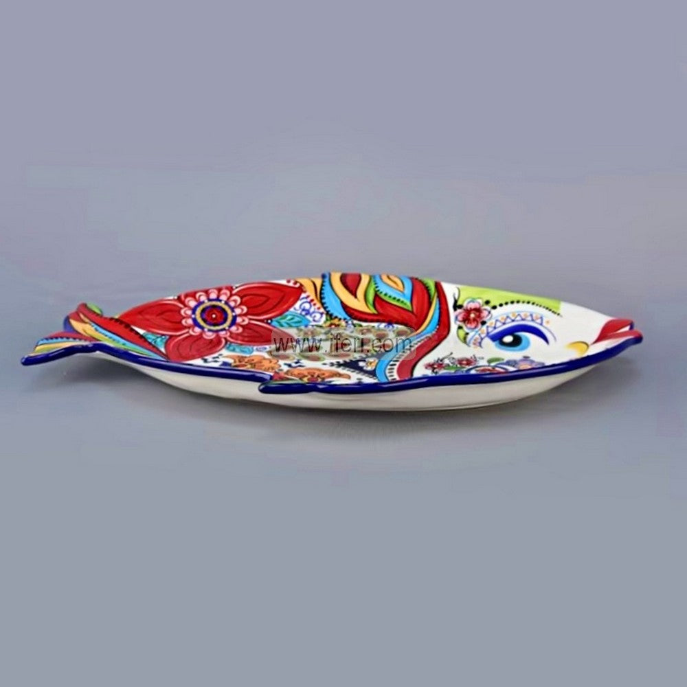 18.5 Inch Fish Shape Heavy Ceramic Serving Bowl , Dish UNQ0464