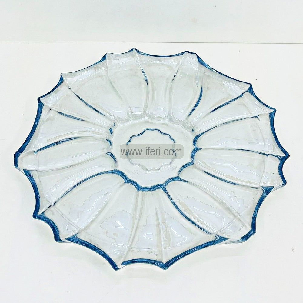 12.5 Inch Heavy Crystal Glass Fruit Serving Bowl, Plate, Dish RH0464