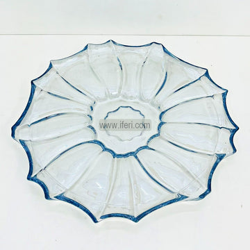 12.5 Inch Heavy Crystal Glass Fruit Serving Bowl, Plate, Dish RH0464