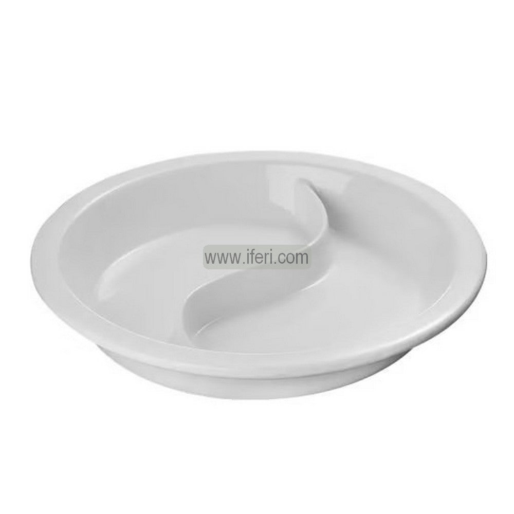 15 Inch Heavy Ceramic Round Divided Serving Bowl, Buffet Plate UNQ0466