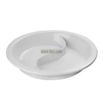 15 Inch Heavy Ceramic Round Divided Serving Bowl, Buffet Plate UNQ0466