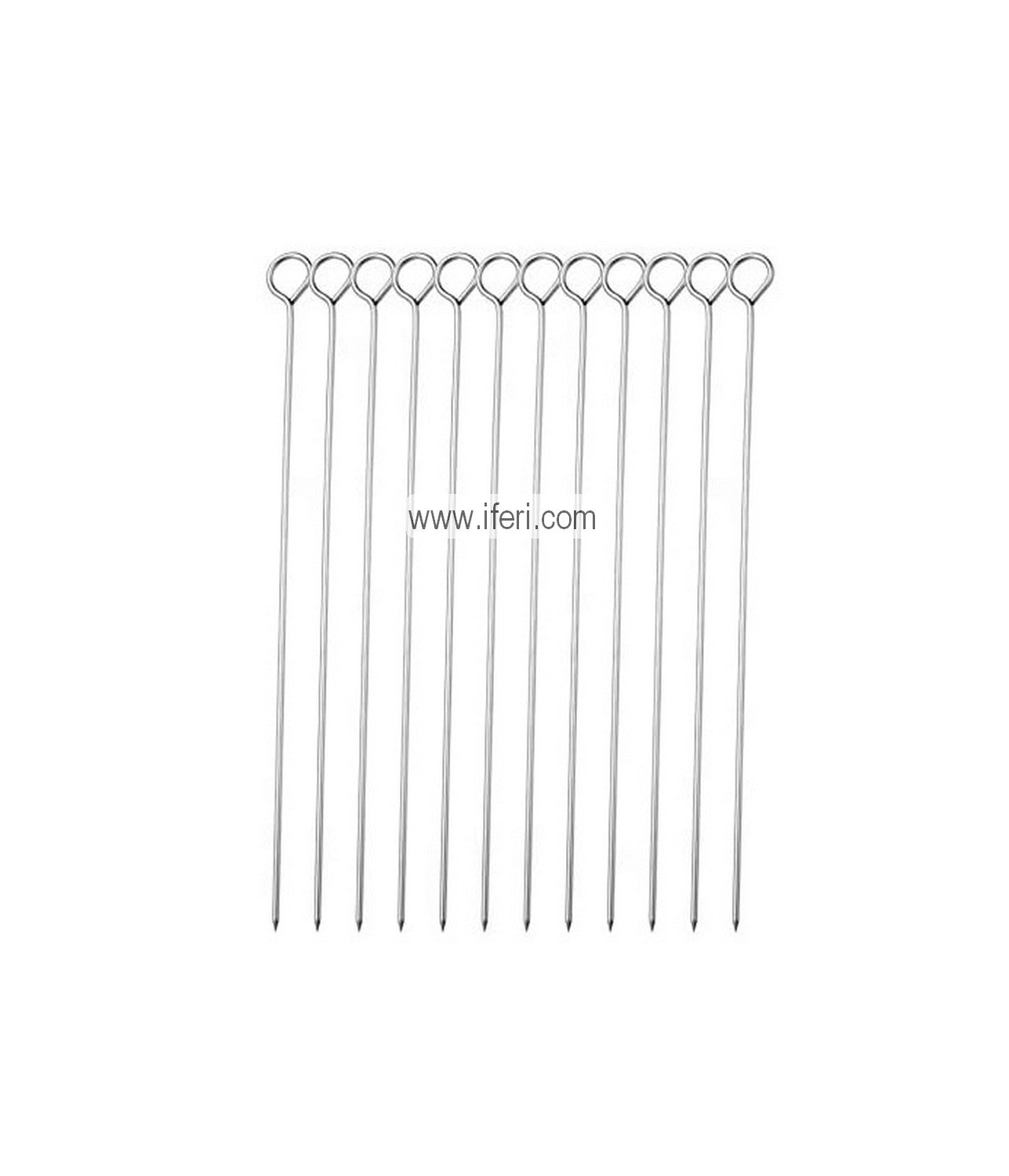 12 Pcs Stainless Steel BBQ Skewers Needle Kebab Stick HH47581