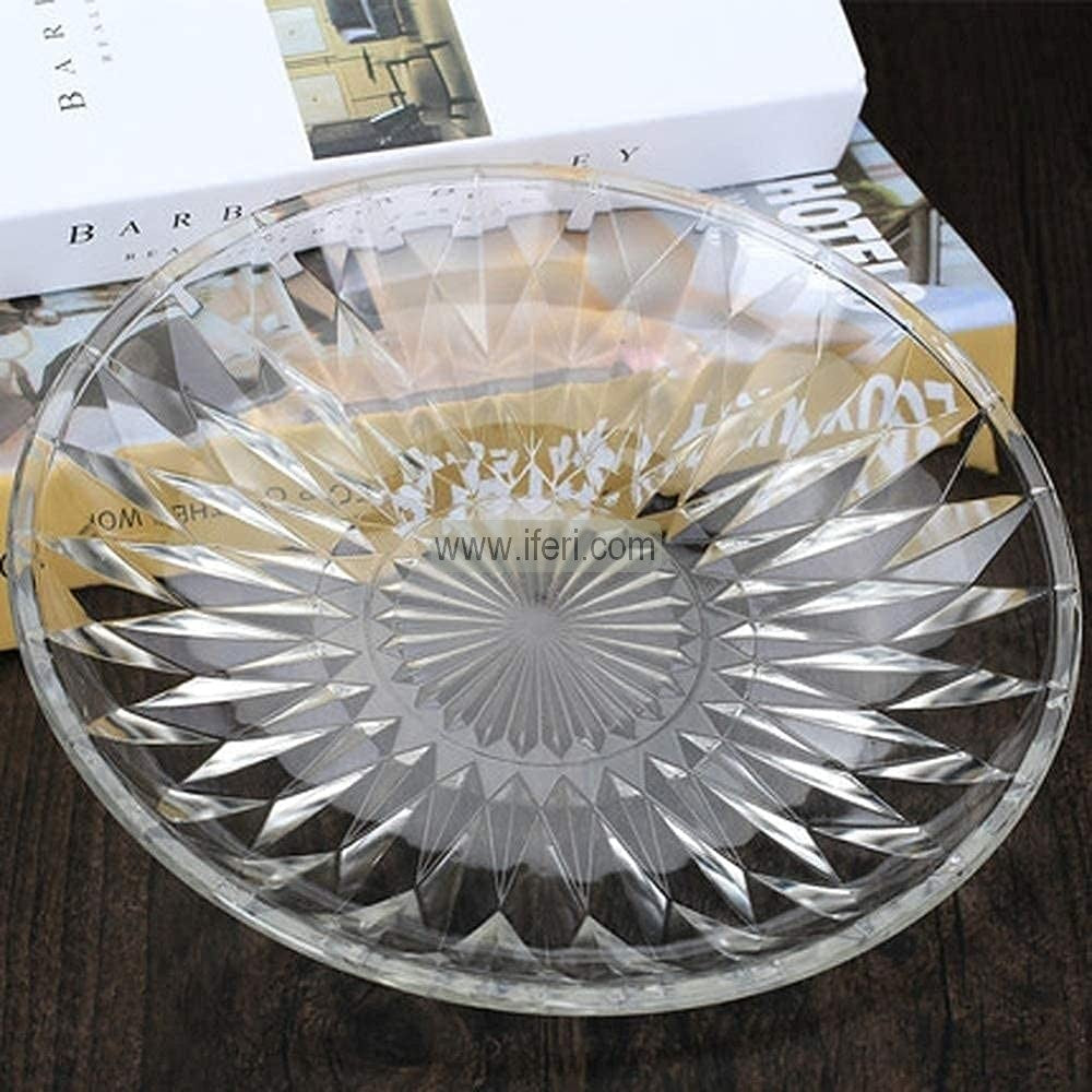 9.8 Inch Heavy Crystal Glass Fruit Serving Bowl, Plate, Dish RH0469