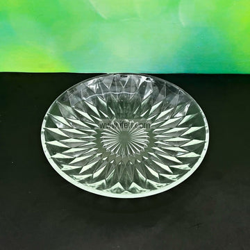 9.8 Inch Heavy Crystal Glass Fruit Serving Bowl, Plate, Dish RH0469