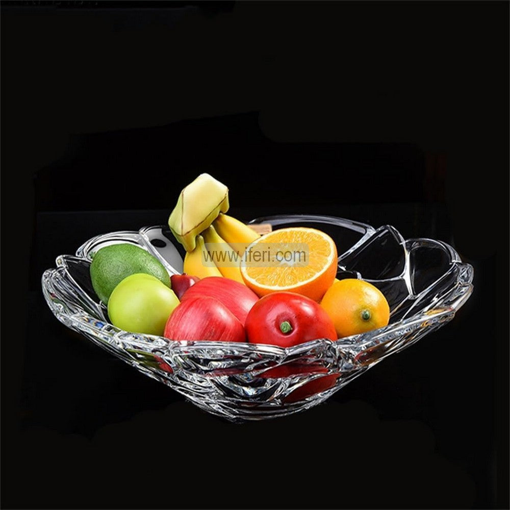 9.5 Inch Heavy Crystal Glass Fruit Serving Bowl, Dish RH0471