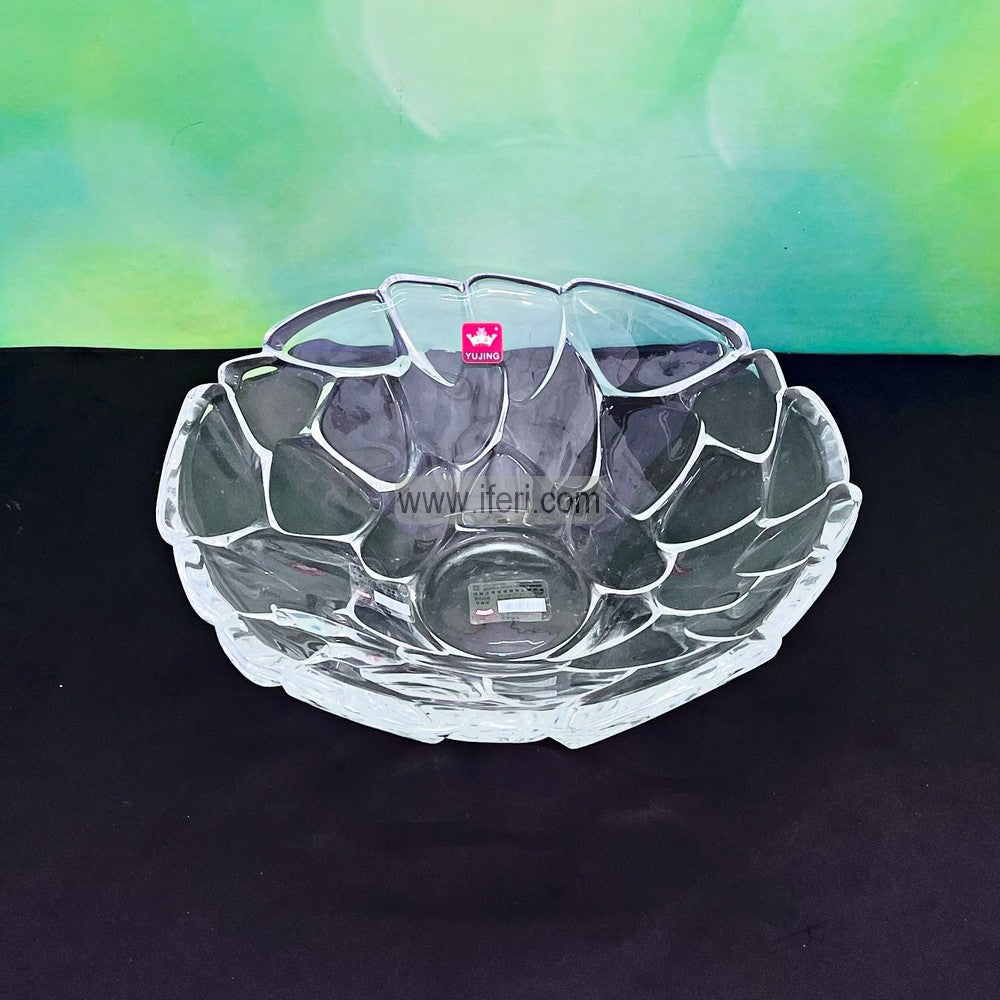 9.5 Inch Heavy Crystal Glass Fruit Serving Bowl, Dish RH0471
