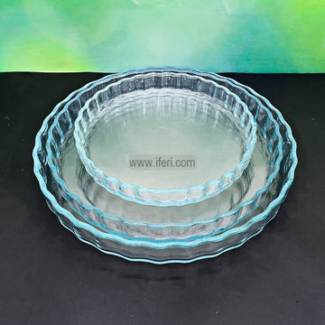 3 Pcs Heavy Crystal Glass Serving Bowl, Plate, Dish, Pizza Plate RH0473