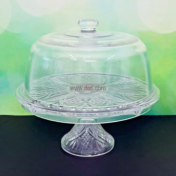 11 Inch Heavy Crystal Glass Cake Stand, Serving Platter, Cake Plate, with Dome Shaped Cover RH0474