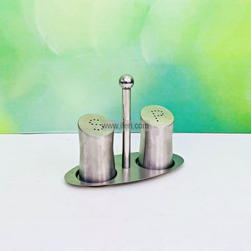 2 Pcs Stainless Steel Salt and Pepper Jar with Stand EB21480