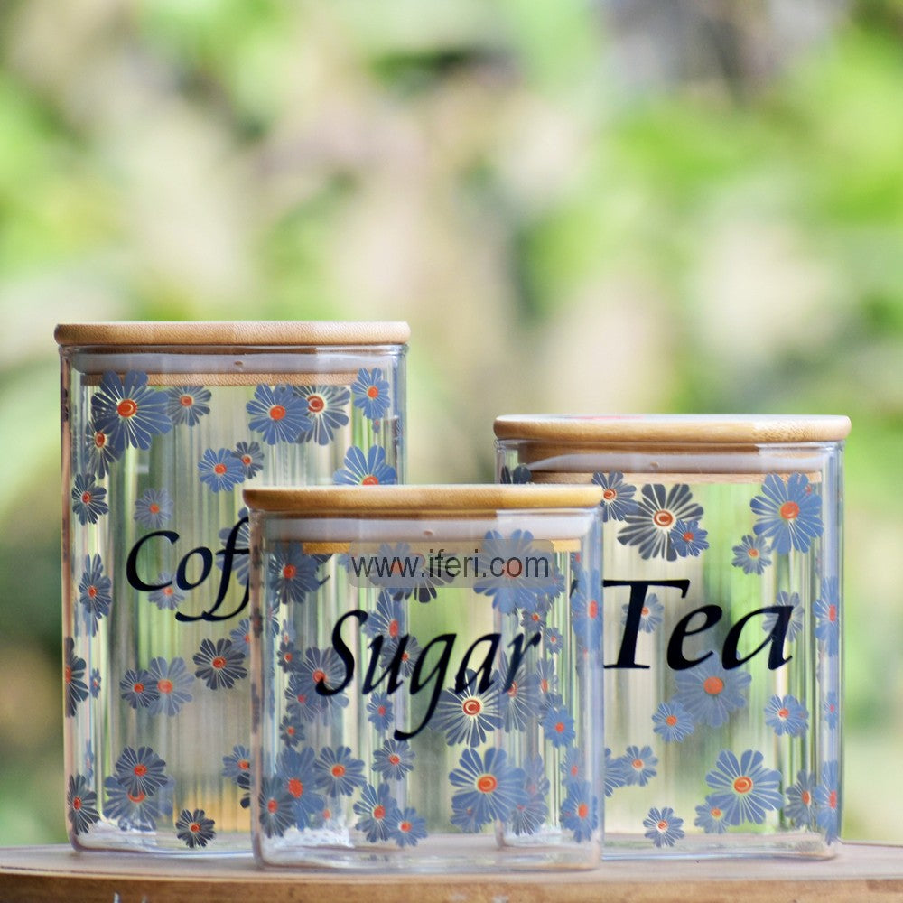 3 Pcs Airtight Glass Cookie Jar / Spice Jar Set TB1481