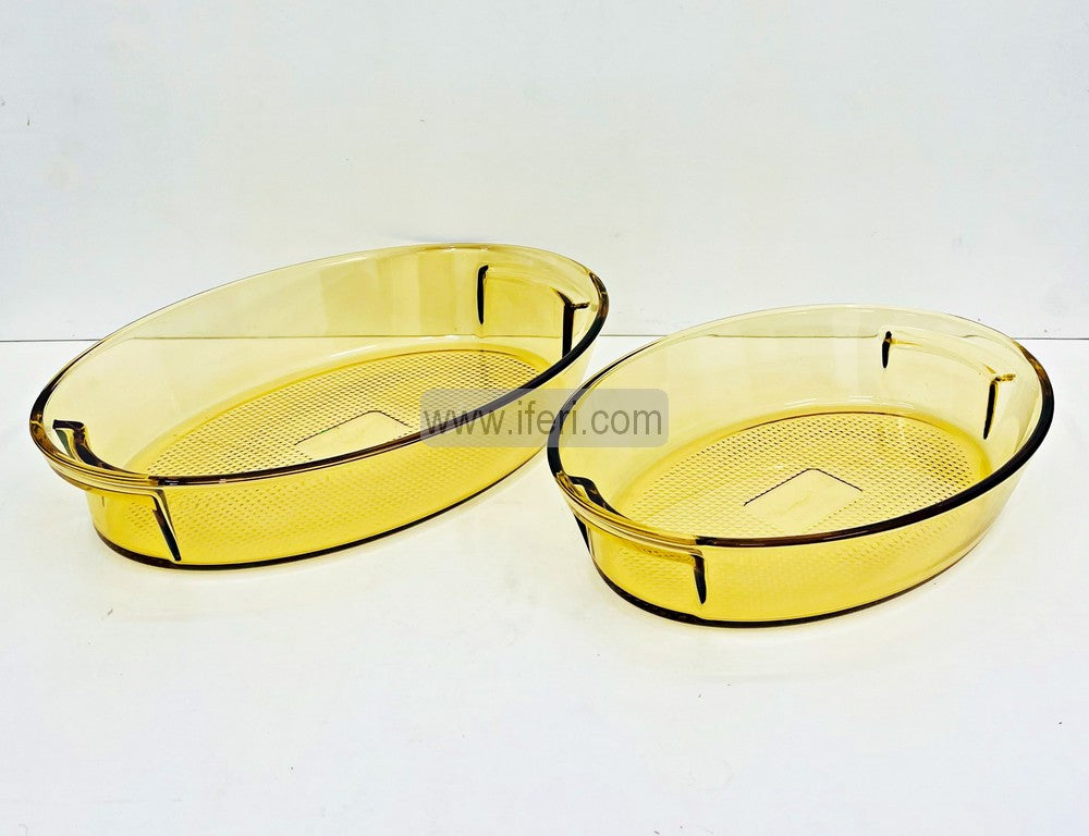 2 Pcs Oven Proof Tempered Glass Casserole Dish FT1482