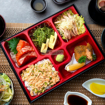 6 Compartment Japanese Bento Box, Lunch Box, Food Serving Box UNQ0485