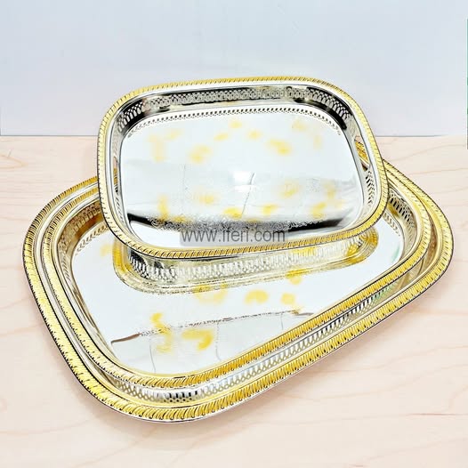 3 Pcs Exclusive Metal Serving Tray Set RY2486