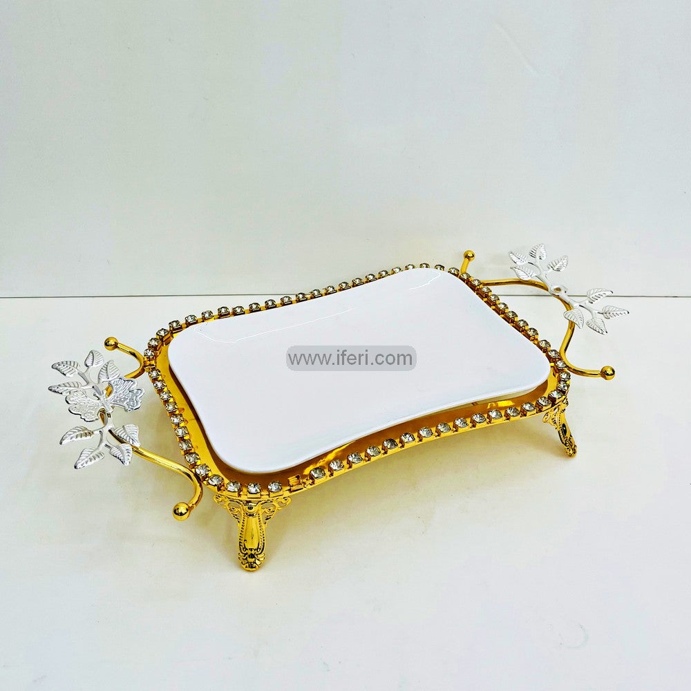 9.5 Inch Exclusive Metal &amp; Ceramic Serving Tray RY2884