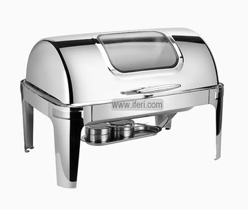 Banquet Chafing Dish Rectangular Rolling-Top Chafing Dish with Glass Window RH97546