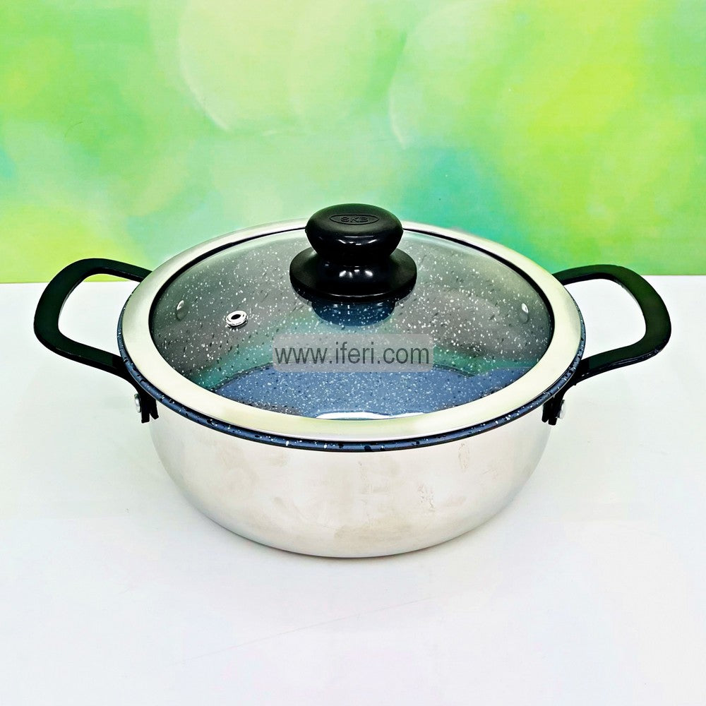 26cm SKB Stainless Steel Non-stick Marble Coating Cookware / Casserole / Saucepan with Lid UT1250