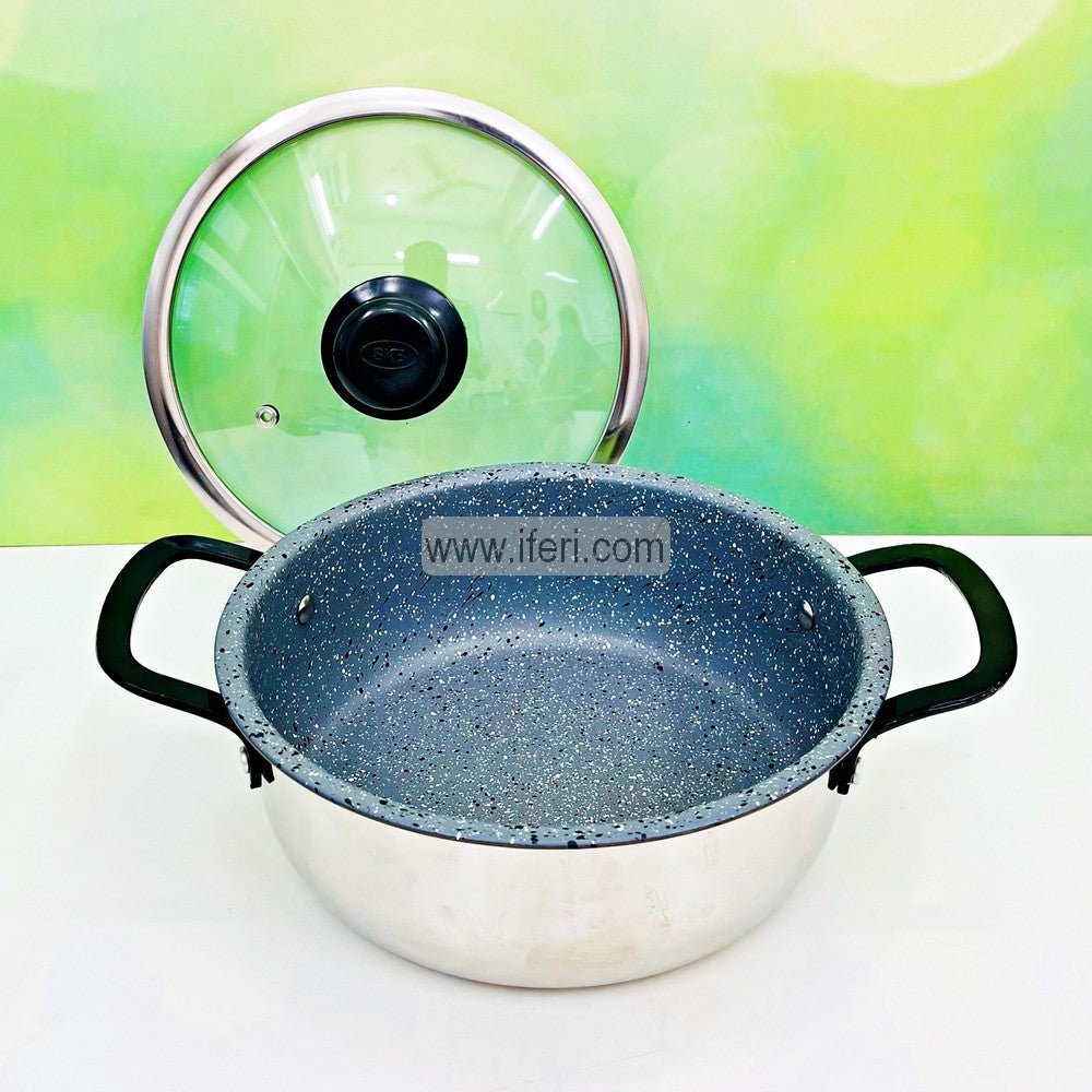 28cm SKB Stainless Steel Non-stick Marble Coating Cookware / Casserole / Saucepan with Lid UT1250