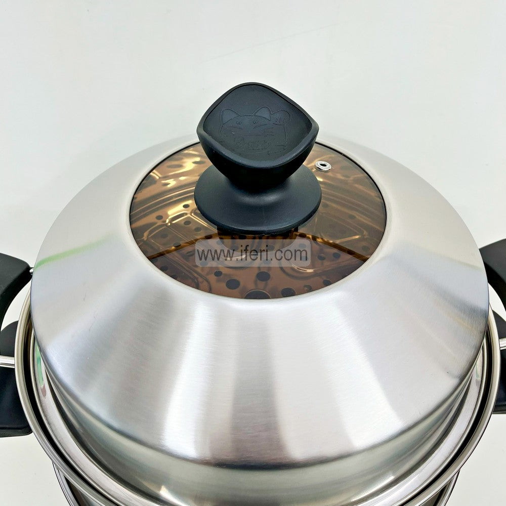 40cm 2 Tier Stainless Steel Food Steamer with Lid BCG3496
