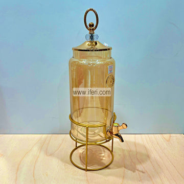18 Inch Golden Glass Juice Dispenser with Stand HR15234