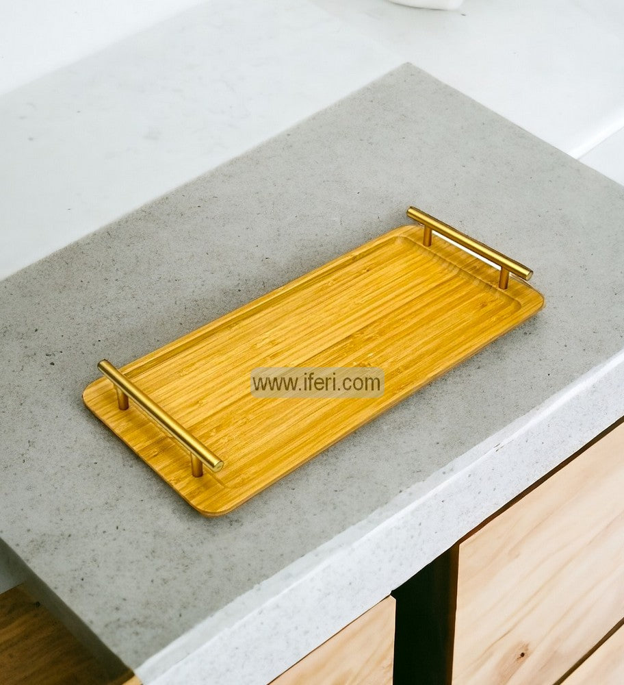 15.5 Inch Bamboo Serving Tray with Handle FH2352