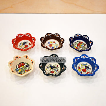 6 Pcs Turkish Hand Printed Ceramic Dessert / Sweet Serving Bowl Set GA7766
