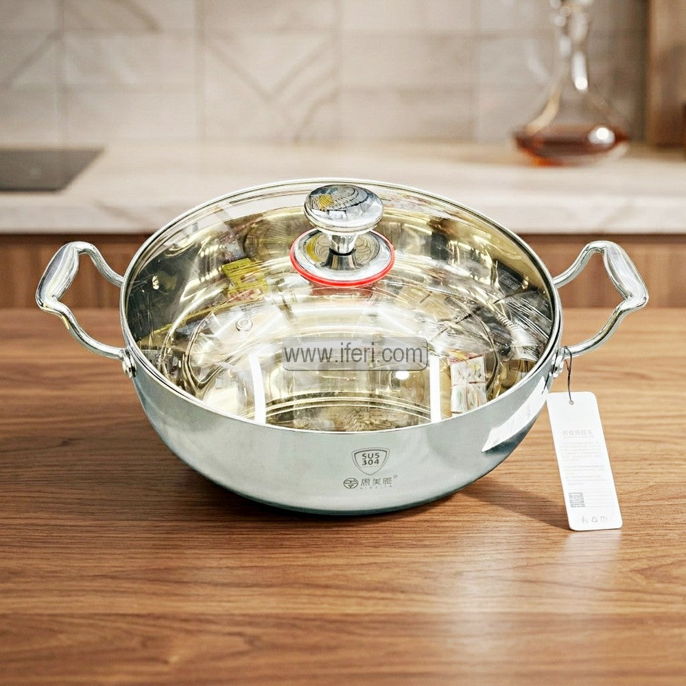 26cm Premium Tri-Ply Stainless Steel Cookware / Karai with Lid ALM7000