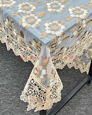 Luxury Embroidered Lace Tablecloth RJ15021