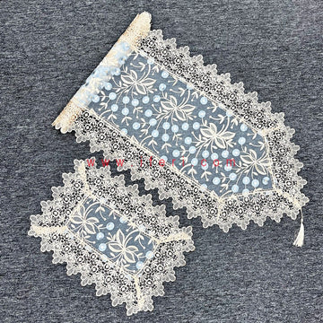 7 Pcs Luxury Embroidered Lace Runner & Placemat RJ15004