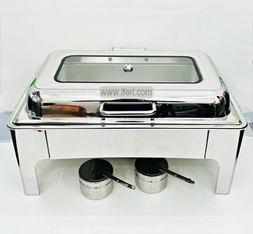 9 Liter Stainless Steel 3 Part Chafing Dish Food Warmer with Hydraulic Lid BCG3511-3