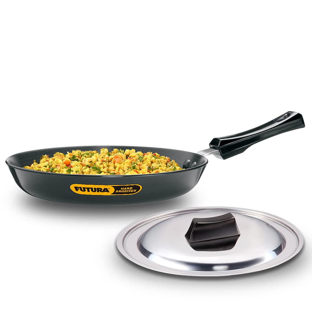 24cm Futura Hard Anodised Frying Pan with SS Lid ALM237685