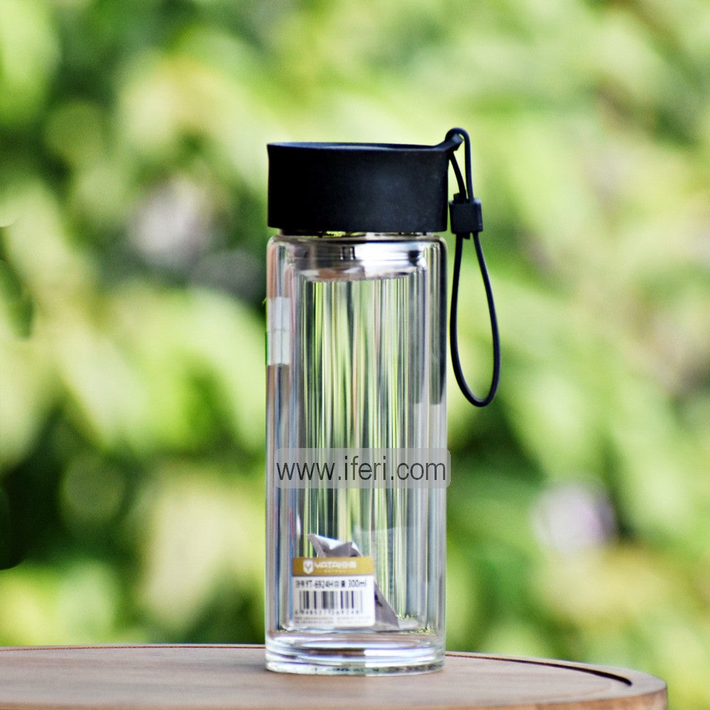 7.4 Inch Double Wall Glass Green Tea Bottle with Infuser TG10415