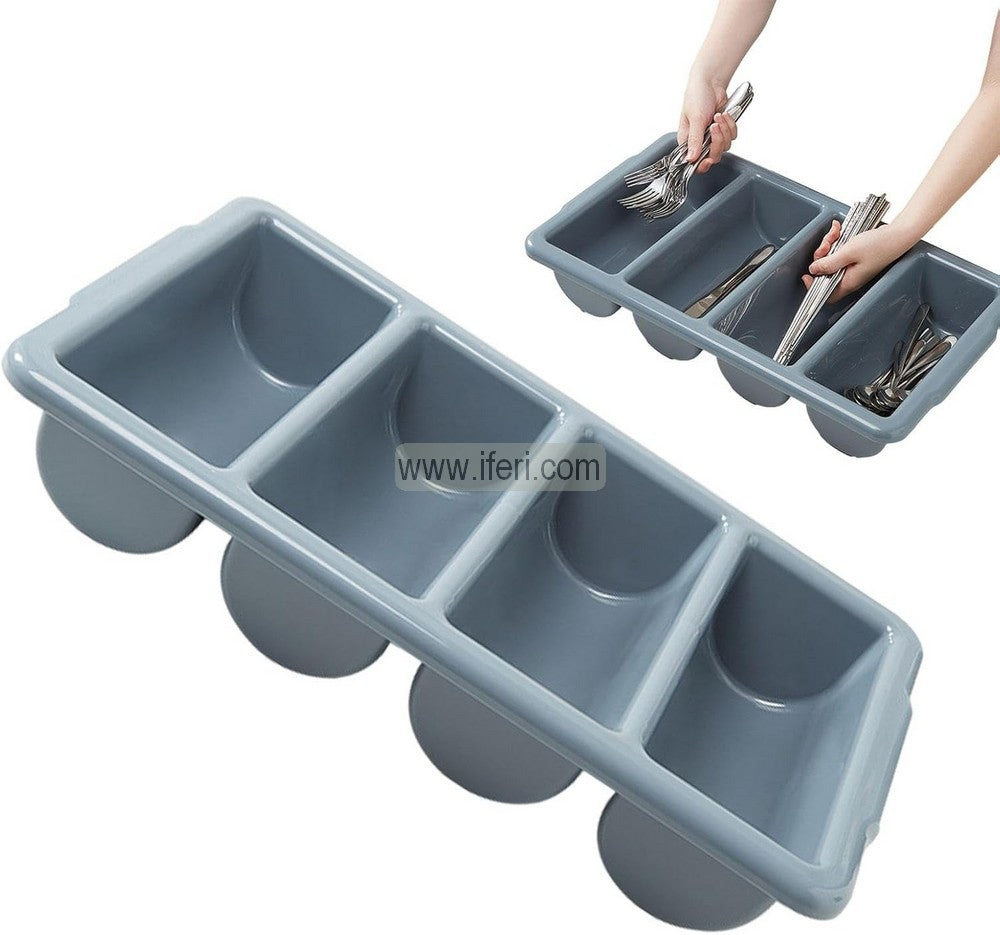 4 Compartment Cutlery Organizer, Stackable Cutlery Tray, Spoon Rest, Holder UNQ0521
