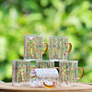 6 Pcs Borosilicate Glass Coffee Mug Set TB1524