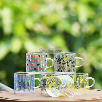 6 Pcs Small Size Borosilicate Glass Coffee Mug Set TB1525