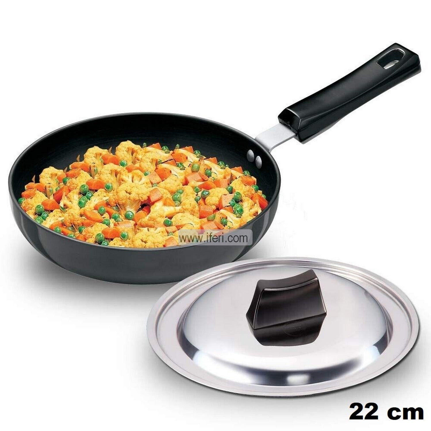 22cm Futura Hard Anodised Fry Pan With SS ALM8791