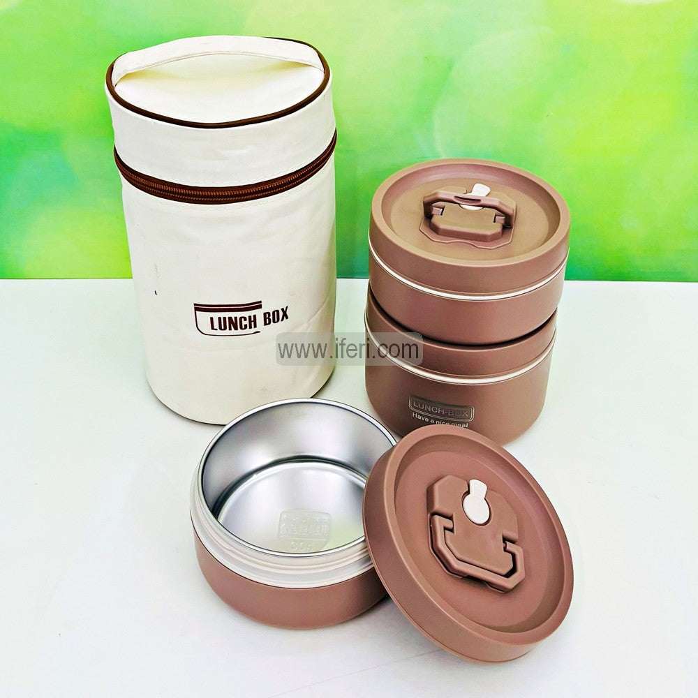 3 Pcs Airtight Lunch Box, Tiffin Carrier with Insulated Carrying Bag TG10852