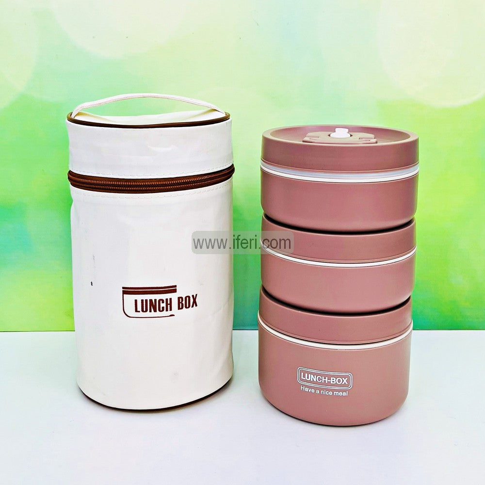 3 Pcs Airtight Lunch Box, Tiffin Carrier with Insulated Carrying Bag TG10852