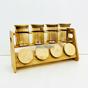 8 Pcs Airtight Glass Cookie Jar / Spice Jar Set with Stand FT1544