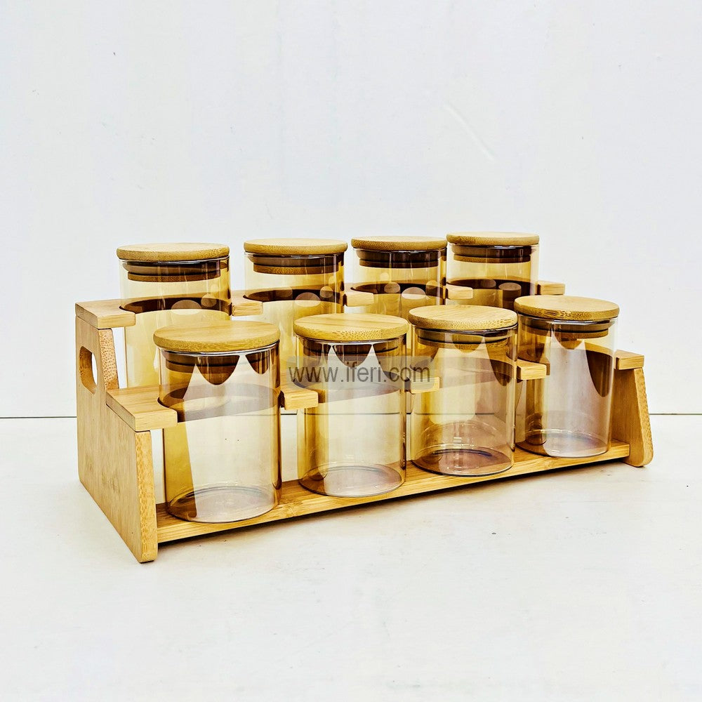 8 Pcs Airtight Glass Cookie Jar / Spice Jar Set with Stand FT1545 ...