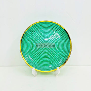 6 Pcs Luxury Golden Rim Glass Half Plate / Serving Plate Set TB1556