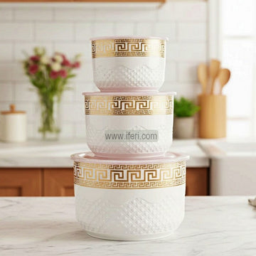 3 Pcs Ceramic Food Container / Bowl with Lid FT1557-1