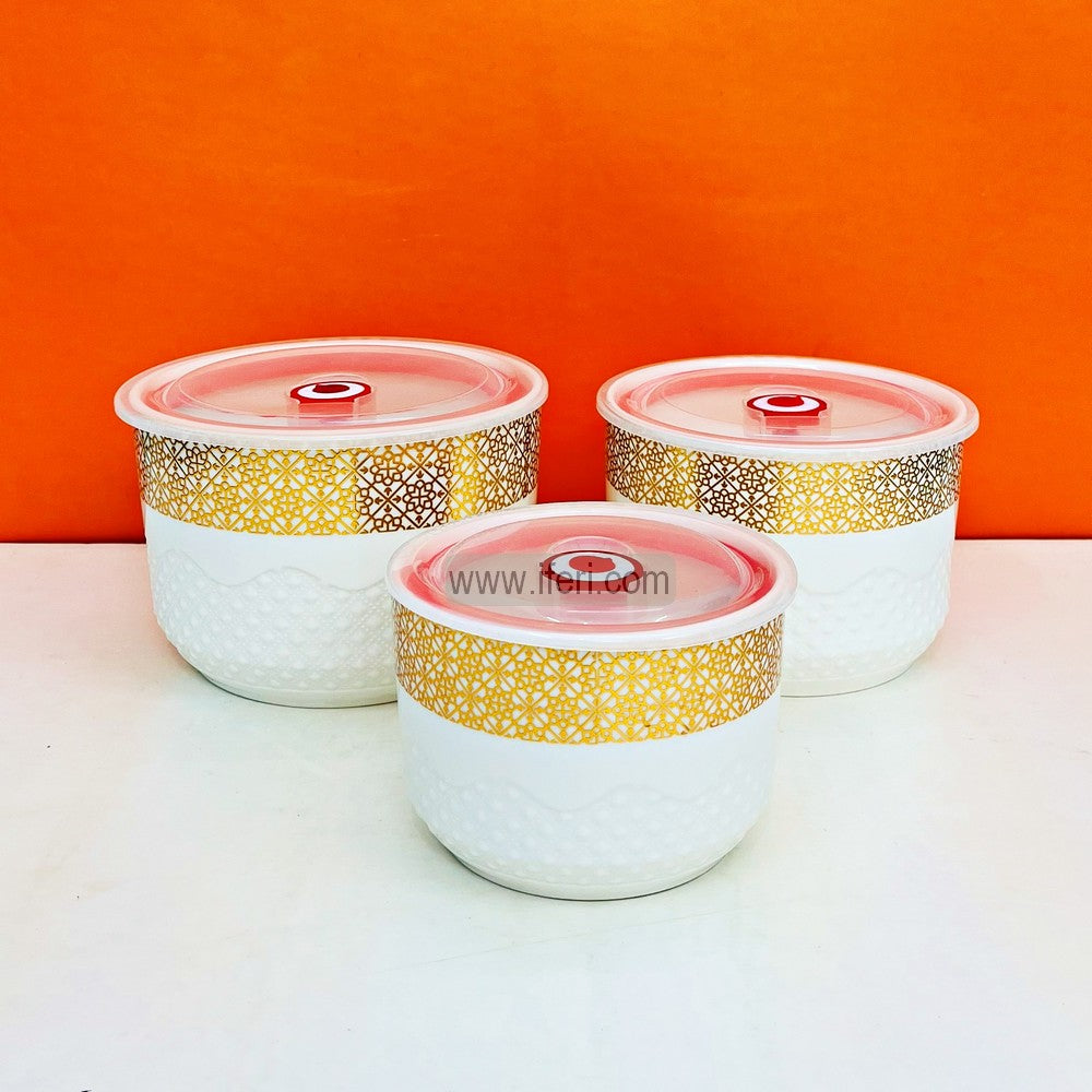 3 Pcs Ceramic Food Container / Bowl with Lid FT1557