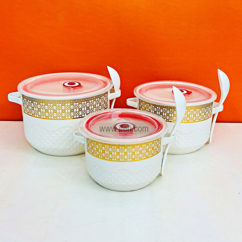 3 Pcs Ceramic Food Container / Bowl with Spoons FT1560